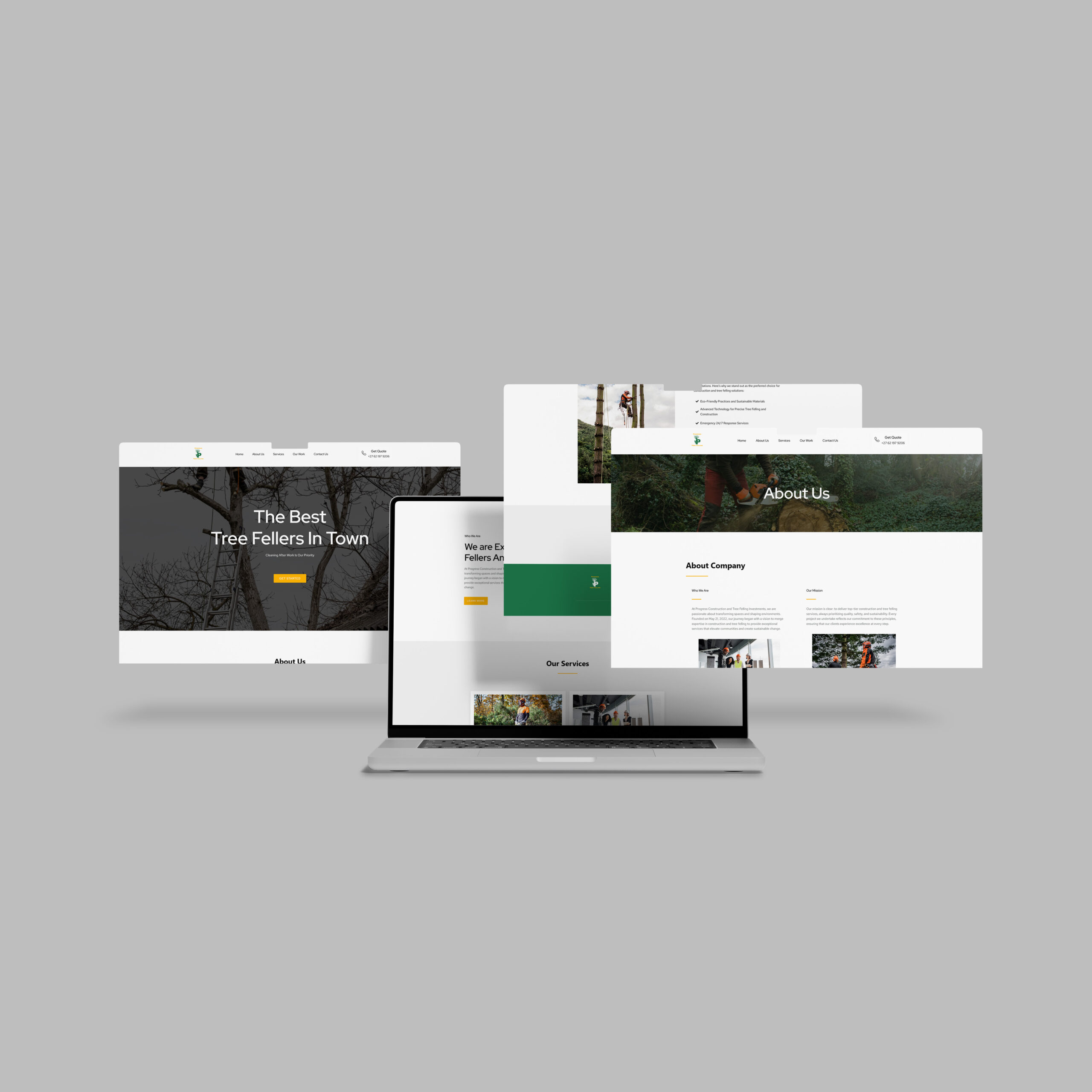 Progress Tree Felling Website Design Image